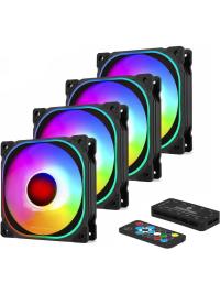 FRISBY FCL-F1405C 4X120mm ARGB FAN+ KONTROL HUB KASA FAN D120 - 1